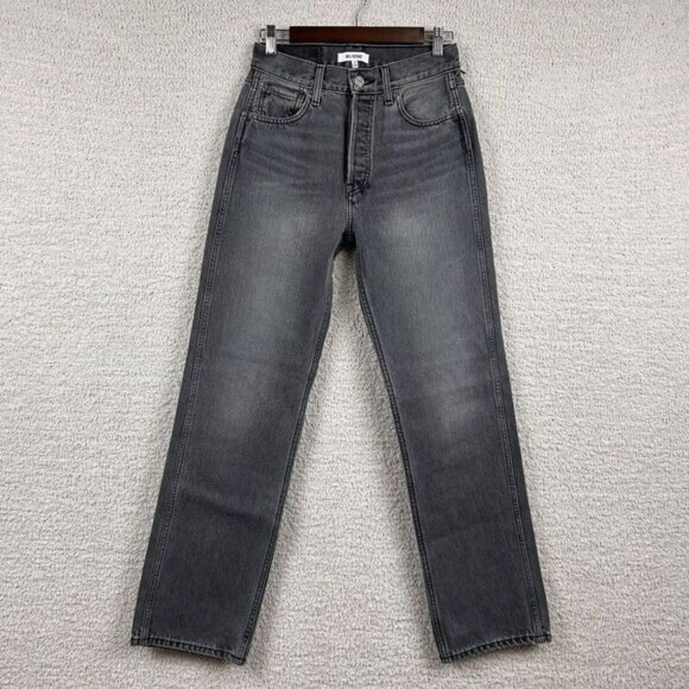 RE/DONE Jeans Womens 25 Vintage Ash Gray 90's Straight Leg Button Fly 5 Pocket